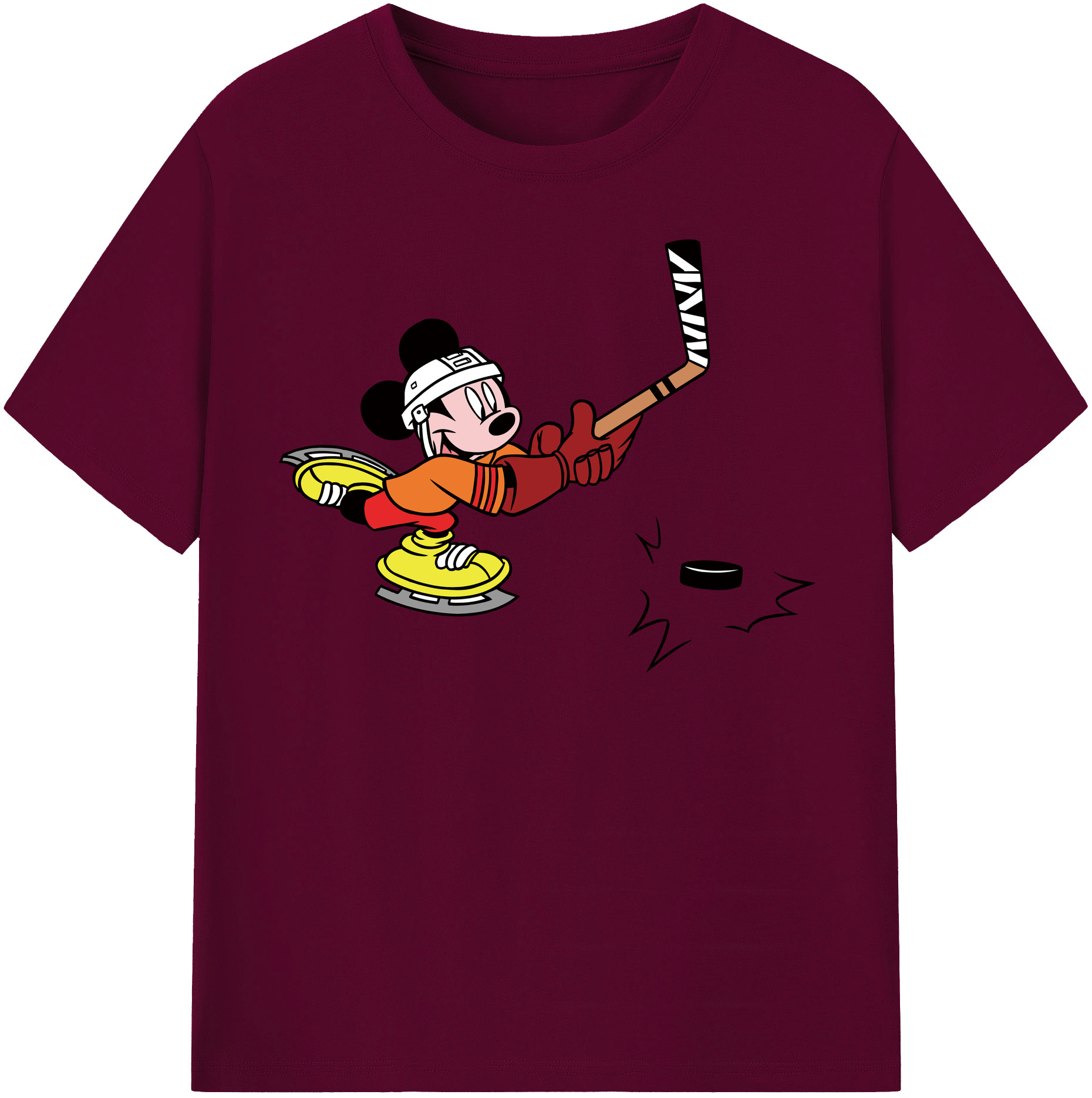 （画像用） ミッキーマウス Mickey Mouse レディースカジュアルプリントTシャツ（綿100％）